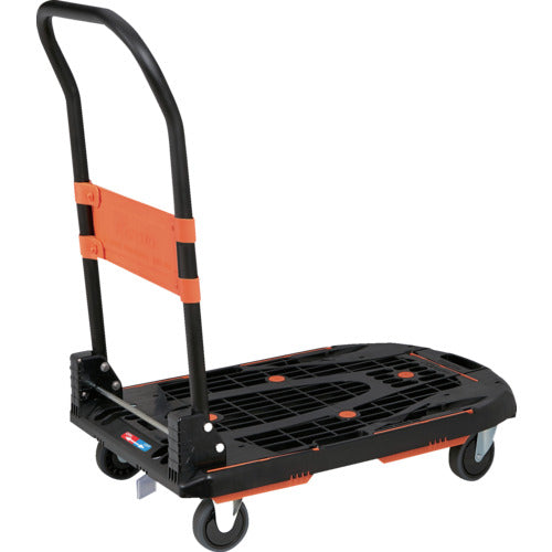 TRUSCO 樹脂台車 カルティオ(新型) 780X490 折畳 ブラック 樹脂ストッパー付