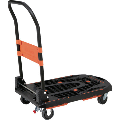TRUSCO 樹脂台車 カルティオ 780X490 折畳 ブラック スチールストッパー付