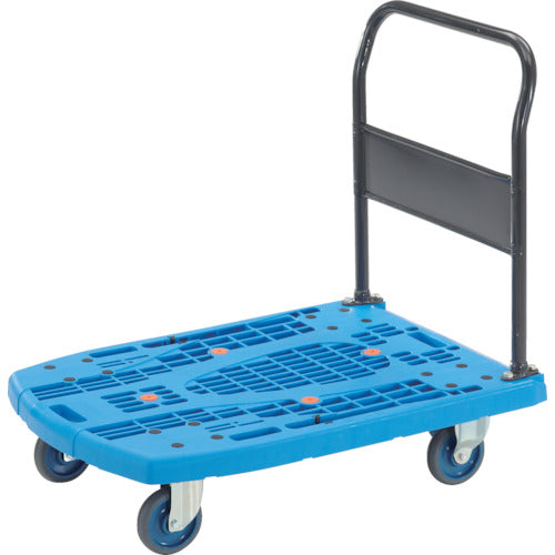 TRUSCO 樹脂台車 カルティオビッグ 固定 900X600 青