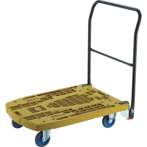 TRUSCO 樹脂台車 カルティオビッグフラット 回転 900X600 オリーブ