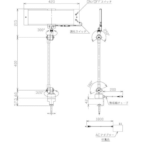 NIKKI クランプ固定式LED面発光型ライト 28W AC100V