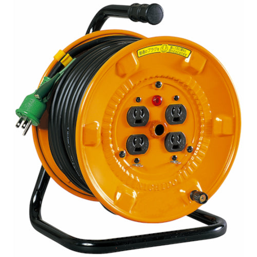 NICHIDO 電工ドラム 100V アース付 抜け止め式 20m