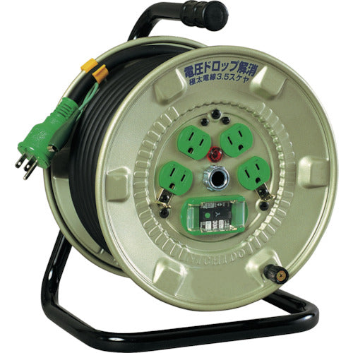 NICHIDO 電工ドラム 100V 漏電保護専用ブレーカー付 極太電線 20m