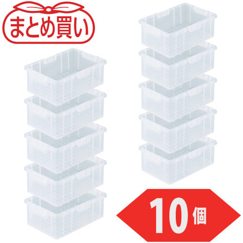 TRUSCO まとめ買い NS型コンテナ 10L ナチュラル 10個