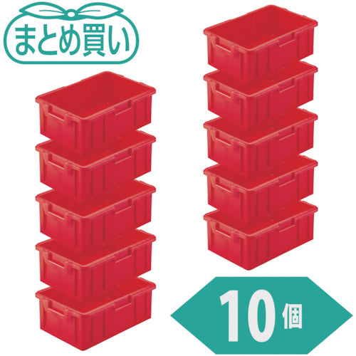 TRUSCO まとめ買い NS型コンテナ 10L レッド 10個
