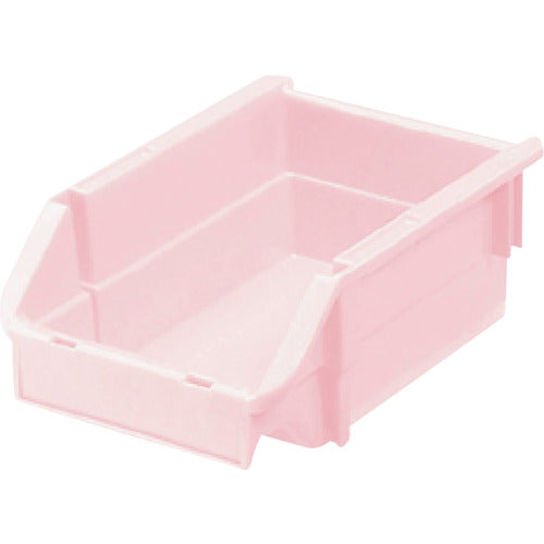 ヒシ T型コンテナ(ネスティングタイプ) パステルピンク W132×D200×H90