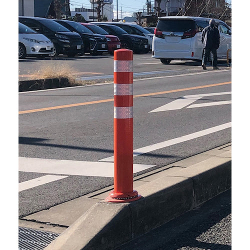 積水 車線分離標 ポールコーンCITY R 縁石アンカータイプ PCCTR−80RW−EA 赤