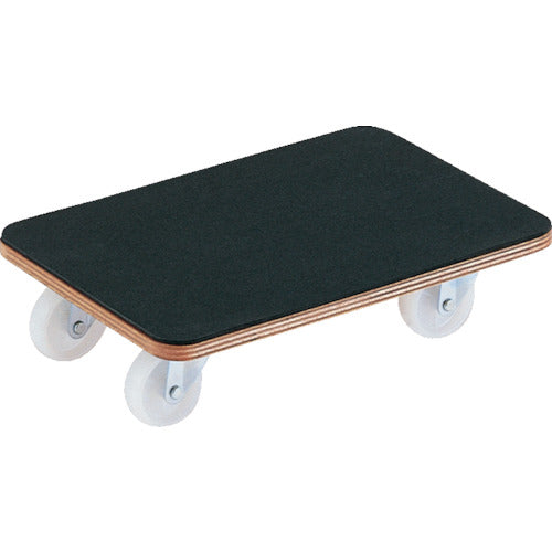 TRUSCO 合板平台車プティカルゴ 450X300 ゴム張り ナイロン車