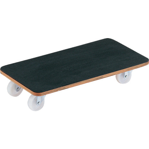 TRUSCO 合板平台車プティカルゴ 600X300 ゴム張り ナイロン車