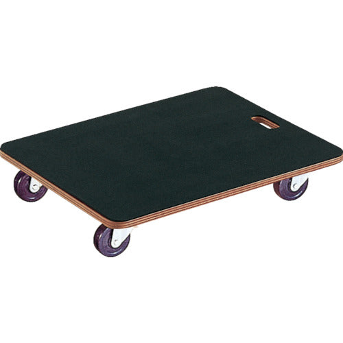 TRUSCO 合板平台車プティカルゴ 600X450 ゴム張り ゴム車