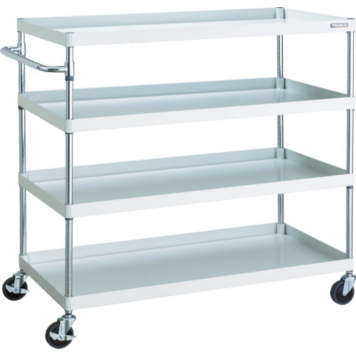 TRUSCO ツールワゴン フェニックスワゴン 省音 1200X600XH1200 4段 ホワイト