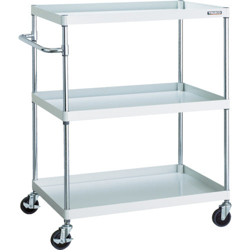 TRUSCO ツールワゴン フェニックスワゴン 省音 900X600XH1200 3段 ホワイト