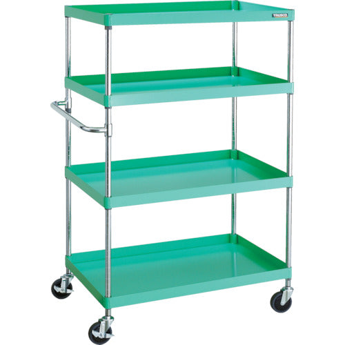 TRUSCO ツールワゴン フェニックスワゴン 省音 900X600XH1500 4段 ヤンググリーン