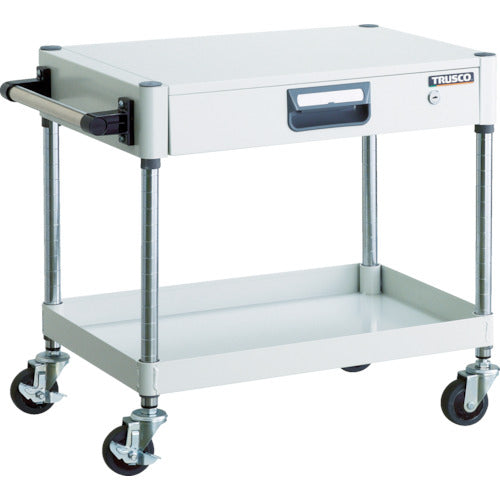 TRUSCO ツールワゴン フェニックスワゴン 省音 600X400 薄型1段引出付 ホワイト