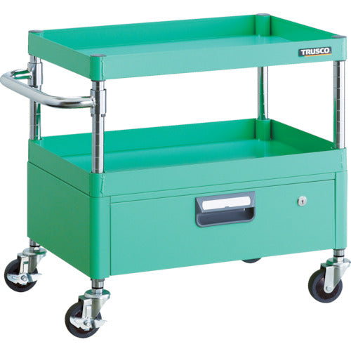 TRUSCO ツールワゴン フェニックスワゴン 省音 600X400XH600 1段引出付 ヤンググリーン