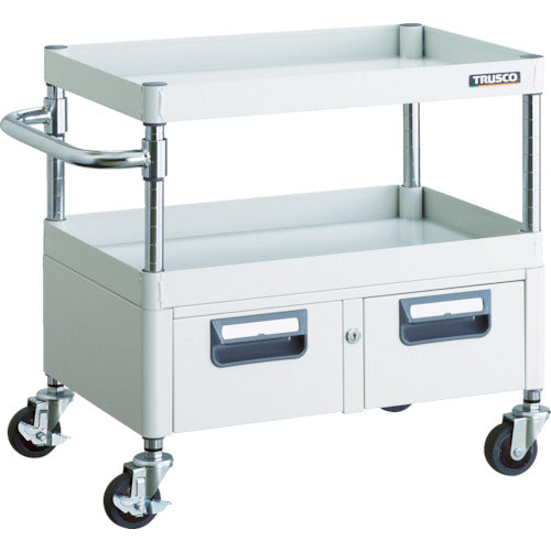TRUSCO ツールワゴン フェニックスワゴン 省音 600X400XH600 2列引出付 ホワイト