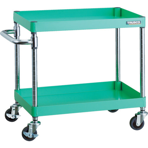 TRUSCO ツールワゴン フェニックスワゴン 省音 600X400XH600 2段 ヤンググリーン