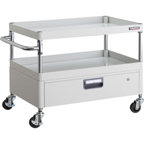 TRUSCO ツールワゴン フェニックスワゴン 省音 750X500XH600 1段引出付 ホワイト