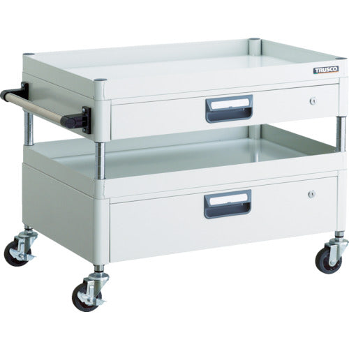 TRUSCO ツールワゴン フェニックスワゴン 省音 750X500XH600 引出付 ホワイト