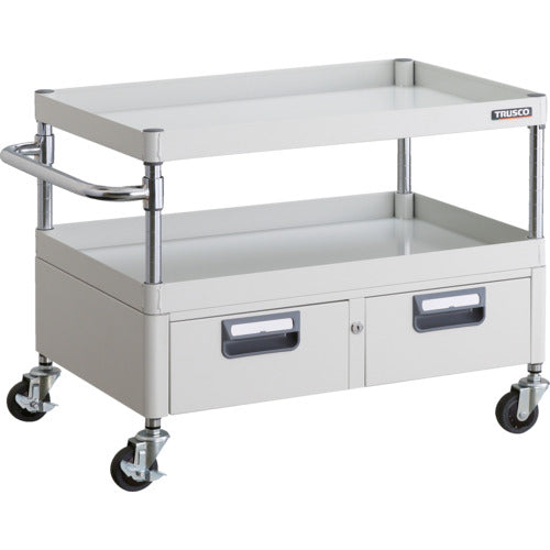 TRUSCO ツールワゴン フェニックスワゴン 省音 750X500XH600 2列引出付 ホワイト