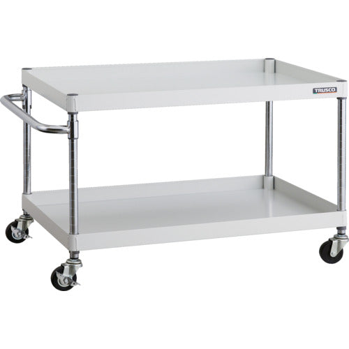 TRUSCO ツールワゴン フェニックスワゴン 900X600 2段 Φ75ゴム車輪 ホワイト