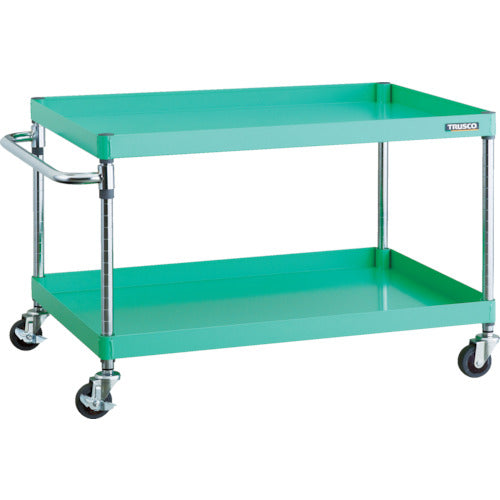 TRUSCO ツールワゴン フェニックスワゴン 省音 900X600XH600 2段 ヤンググリーン