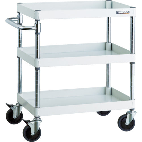 TRUSCO ツールワゴン フェニックスワゴン 省音 600X400XH740 3段 ホワイト