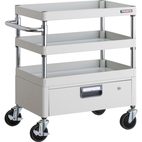 TRUSCO ツールワゴン フェニックスワゴン 省音 600X400XH740 1段引出付 ホワイト