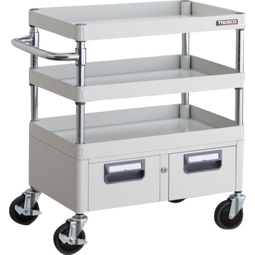 TRUSCO ツールワゴン フェニックスワゴン 省音 600X400XH740 2列引出付 ホワイト