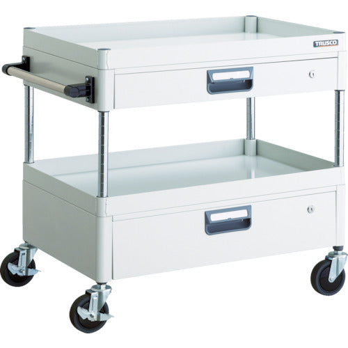 TRUSCO ツールワゴン フェニックスワゴン 省音 750X500XH740 引出付 ホワイト