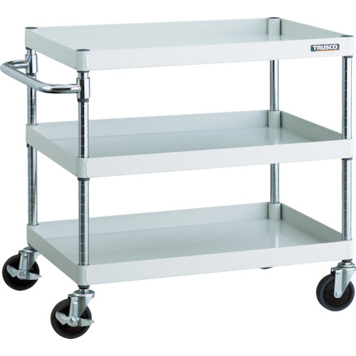 TRUSCO ツールワゴン フェニックスワゴン 省音 750X500XH740 3段 ホワイト