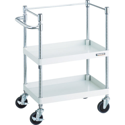 TRUSCO ツールワゴン フェニックスワゴン 省音 600X400XH880 3方枠付 ホワイト
