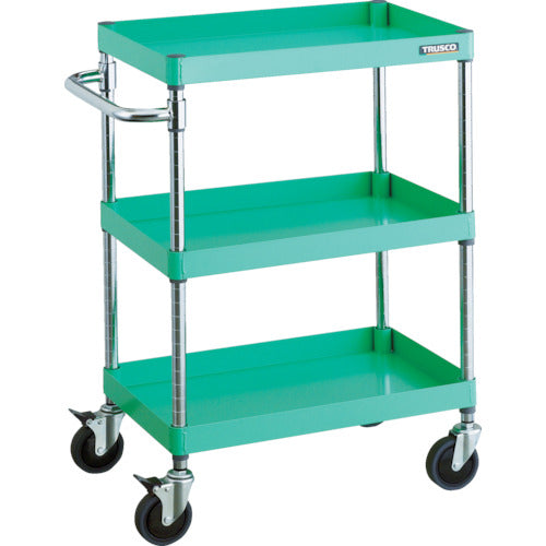 TRUSCO ツールワゴン フェニックスワゴン 省音 600X400XH880 3段 ヤンググリーン