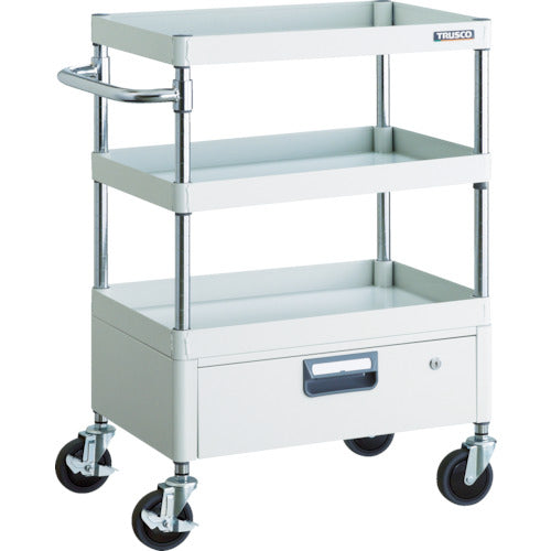 TRUSCO ツールワゴン フェニックスワゴン 省音 600X400XH880 1段引出付 ホワイト