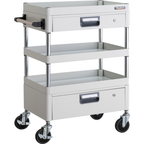 TRUSCO ツールワゴン フェニックスワゴン 省音 600X400XH880 引出付 ホワイト