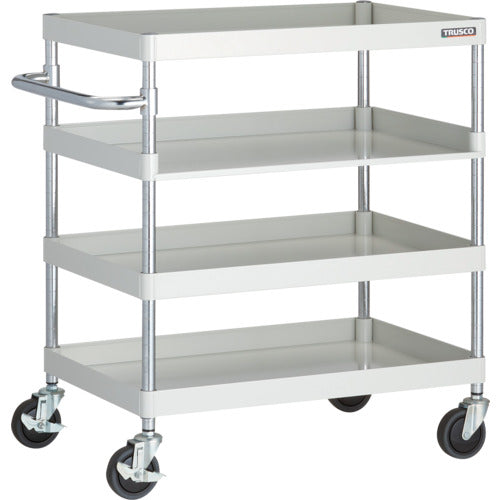 TRUSCO ツールワゴン フェニックスワゴン 省音 750X500XH880 3方棚板付 ホワイト