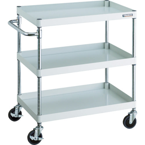 TRUSCO ツールワゴン フェニックスワゴン 省音 750X500XH880 3段 ホワイト