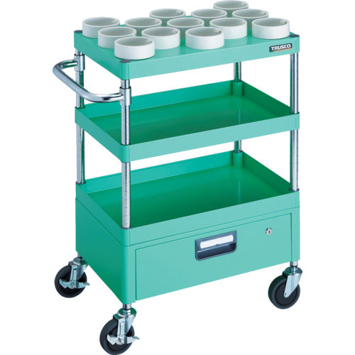 TRUSCO ツールワゴン フェニックスワゴン 600X400 1段引出付 HSK100A ヤンググリーン