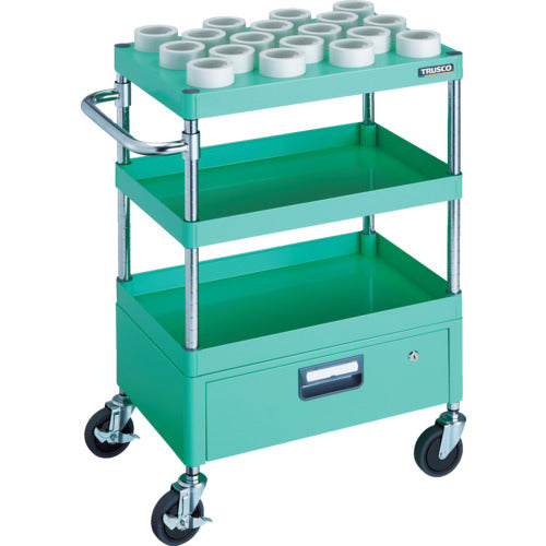 TRUSCO ツールワゴン フェニックスワゴン 600X400 1段引出付 HSK63A ヤンググリーン