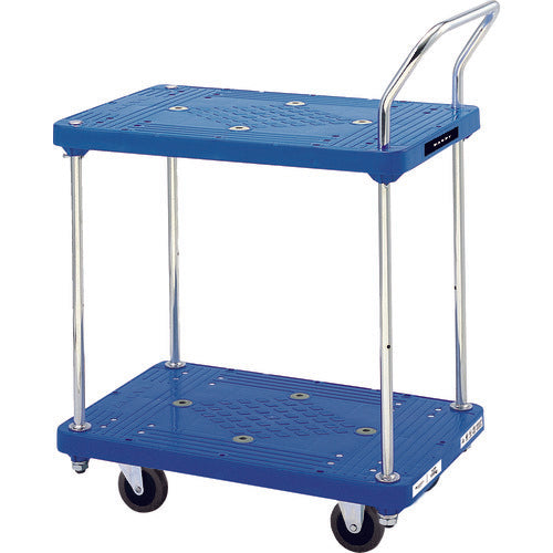 ダンディ プラスチック台車 ダンディPシリーズ タイプPL 2段テーブル片ハンドル式 W720×D465