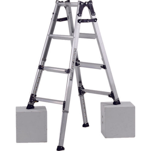 アルインコ 伸縮脚立(ステップ幅広)120cm 最大使用質量100kg