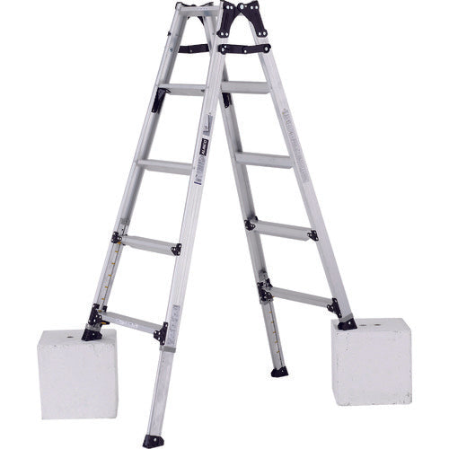 アルインコ 伸縮脚立(ステップ幅広)150cm 最大使用質量100kg