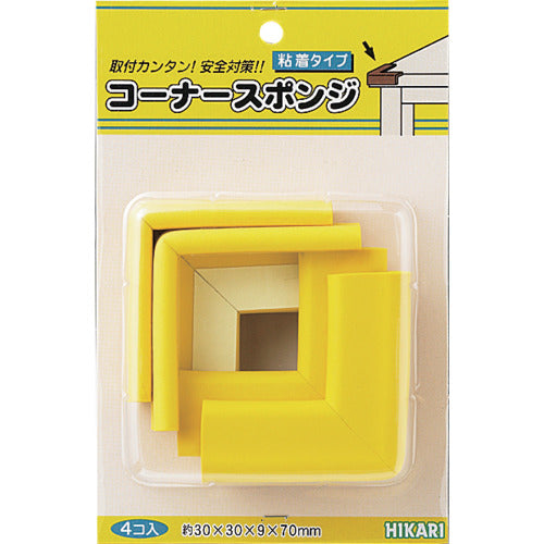 光 コーナースポンジ 4p 黄