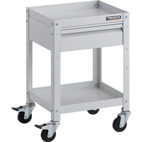 TRUSCO ツールワゴン ラビットワゴン 400X350 引出1段付 ゴム車輪 ホワイト