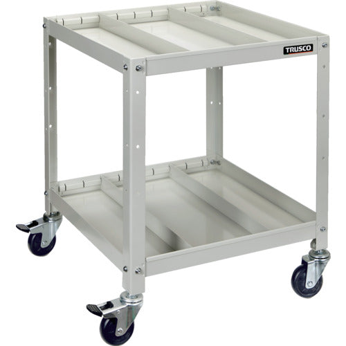 TRUSCO ツールワゴン ラビットワゴン 500X500 仕切2段付 ゴム車輪 ホワイト