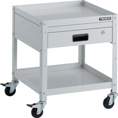 TRUSCO ツールワゴン ラビットワゴン 500X500 引出1段付 ゴム車輪 ホワイト
