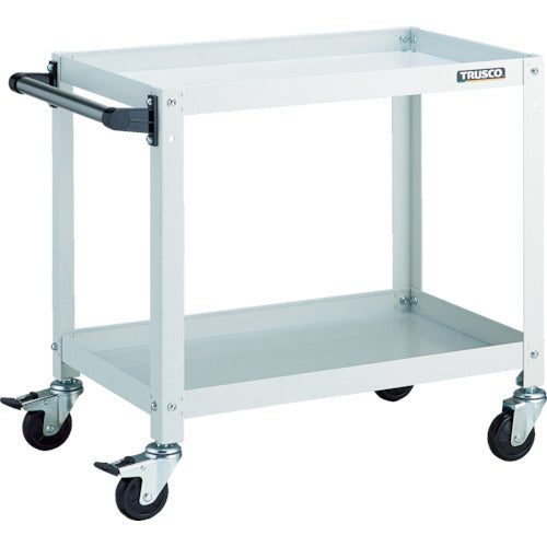 TRUSCO ツールワゴン ラビットワゴン 600X400 ハンドル付 ゴム車輪 ホワイト