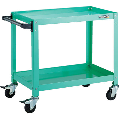 TRUSCO ツールワゴン ラビットワゴン 600X400 ハンドル付 ゴム車輪 ヤンググリーン