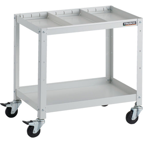 TRUSCO ツールワゴン ラビットワゴン 600X400 仕切2段付 ゴム車輪 ホワイト