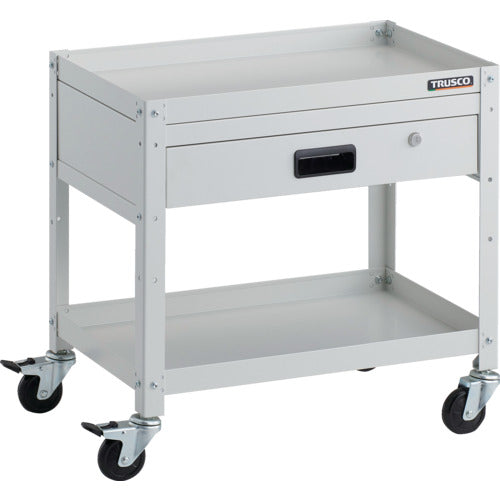 TRUSCO ツールワゴン ラビットワゴン 600X400 引出1段付 ゴム車輪 ホワイト